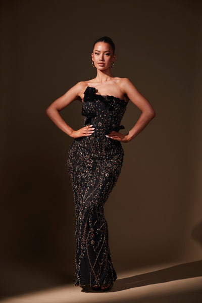 Obsidienne - floral dress - Robéne Couture