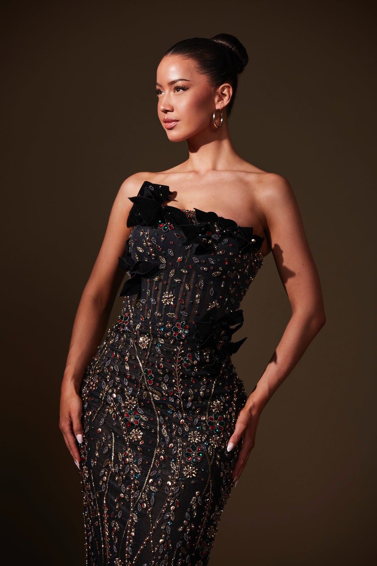 Obsidienne - floral dress - Robéne Couture