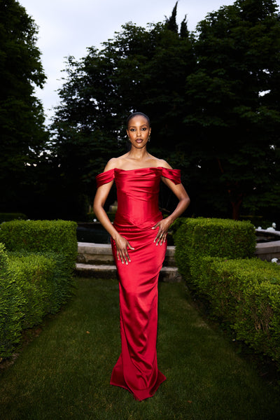 Ruby - Satin Off-Shoulder dress – Robéne Signature