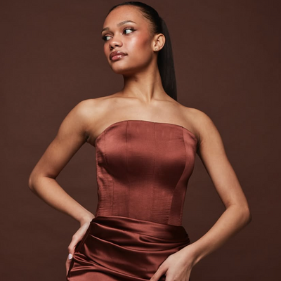 Terracotta Jasper - satin dress - Robéne Signature